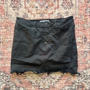 Black Denim Mini Skirt